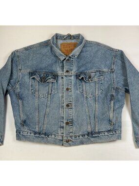 Vintage Levi's Men Large Light Wash Denim Trucker Jacket 70598 4891 Jean Coat
